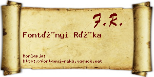 Fontányi Réka névjegykártya