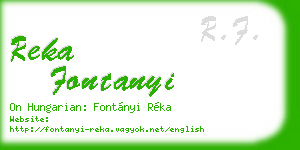 reka fontanyi business card